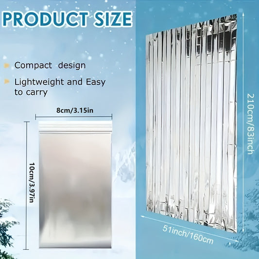 15pcs Family Pack Thermal Insulation Blanket, Double-Sided Film Insulation Blanket, Suitable for All Seasons, Hiking Rescue and First Aid Space Efficiency Survival Equipment, W, Z, Thermal Blanket, Survival Kit, Camping Equip