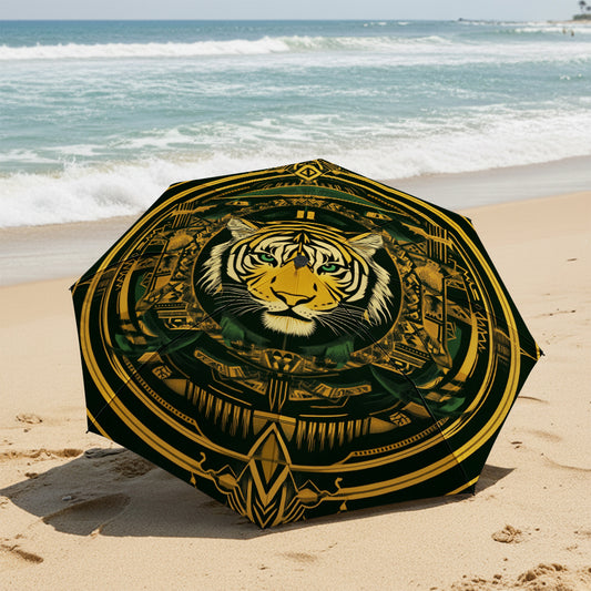 Pattern New Universal Umbrella, 1 Automatic Folding Umbrella, 8 Ribs, Portable Foldable Design Travel Umbrella, Outdoor Umbrella