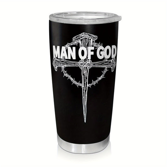 Christian Tumbler for Men Christian Gifts for Men, 20oz Tumbler with Straw and lid, Inspirational Gifts for Men, Graduation Gifts for Men, Travel Mug Coffee Cup, 1pc