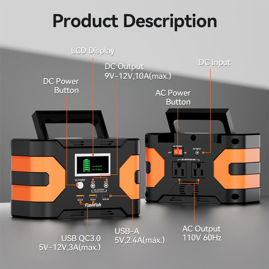 1 Portable Power Station 45000mAh/166Wh Solar Generator with 100W Solar Panel, Pure Sine Wave Inverter, LCD Display, Dual AC Outlets, / Ports, CPAP Compatible, Overheat/Over-Voltage/Over-Current for Home Backup, Camping