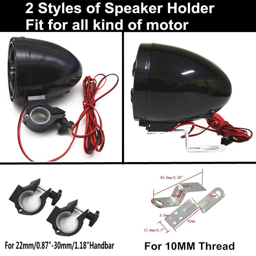 Motorcycle Audio System, 4-Channel High-Power Motorcycle Speaker Set with Anti-Theft Alarm Function, MP3 Stereo Music Player, Audio Amplifier System, Suitable for All-Terrain Vehicles (ATV/UTV)