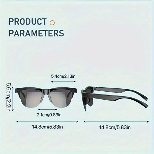 2026 Smart Glasses with AI Translator & Wireless Speaker - Blue Light/UV Protection Smart Fashion Glasses, Hands-Free Voice System, Built-in Mic/Speaker for Translation Device, - for Gaming, Meetings, Travel - for calls &
