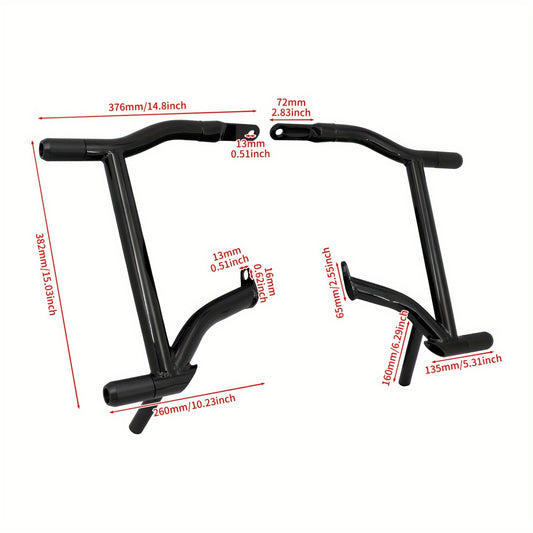 For Harley Parts and Accessories - for Harley Parts - Motorcycle Accessories - Bike - Black Metal Saddlebags Guards Crash Rails Bars for Harley Touring & Electra Street Glide 09-25 - Rugged Design - Sleek Bike Guards - Highqu