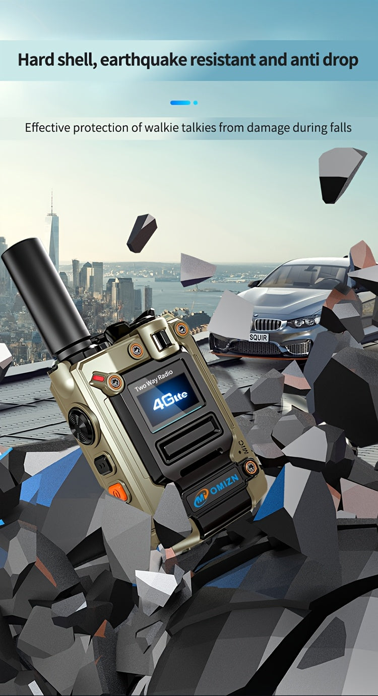 OMIZN-M8 Global Walkie Talkie 5000km Nationwide PoC Two Way Radios with SIM Card 6800mAh AES256 Type-C Charging Noise Reduction Long Range, Emergency Communication, Outdoor Communication, Lightweight Radio, Portable Device, D