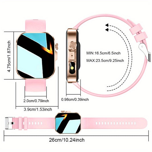Full-Touch Screen Smartwatch for Men and Women, Wireless Wireless Call/Answer, 100+ Sports Modes, Text Message Alerts, Remote Control for Photos & Music Playback