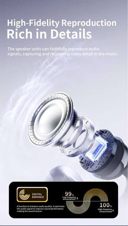 Acer 2025 new model back-to-school season TWS Wireless Headset Heavy Bass Stereo + Talking Noise Cancellation Ultra Long Lasting Sports Running hanging ear Low Latency Gaming Mode HIFI Audio Lightweight Touch Design Stylish D