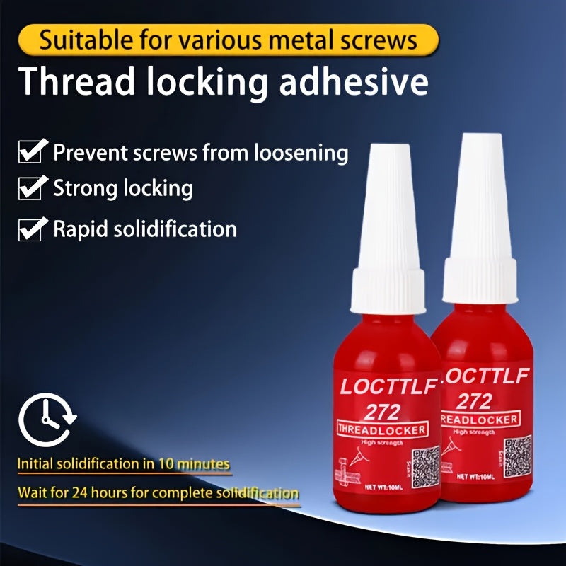 Thread Lock, 1.69oz Medium And 1.69oz Strong Strength Threadlocker For Locking Nuts, Bolts, Fasteners And Metals, Thread Locker Sealant To Prevent Loosening & Corrosion (Removable + Permanent) NO. 272/ 243