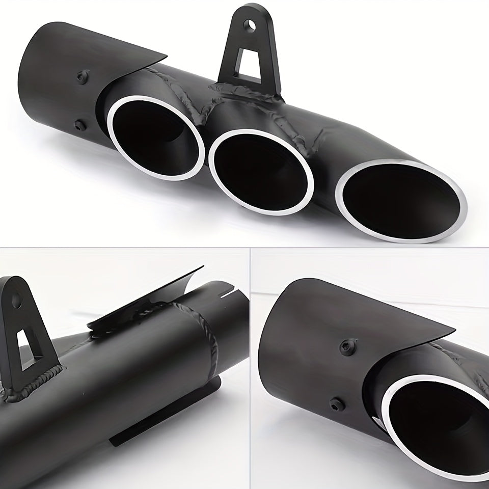 51mm Motorcycle Exhaust Pipe, Three-Port Black Motorcycle Exhaust Tailpipe, Compatible with Moto CMX 500, CMX500, GSX-R750, GSXR750, GSXR 750, YZF