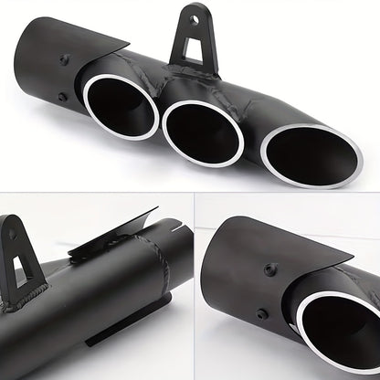 51mm Motorcycle Exhaust Pipe, Three-Port Black Motorcycle Exhaust Tailpipe, Compatible with Moto CMX 500, CMX500, GSX-R750, GSXR750, GSXR 750, YZF