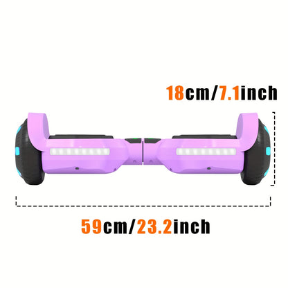 Balance Scooter with Colorful Lights, Long Battery Life, a Maximum Load of 220 Pounds, Suitable for Children And People Aged 4 And Above. K1 in Purple.