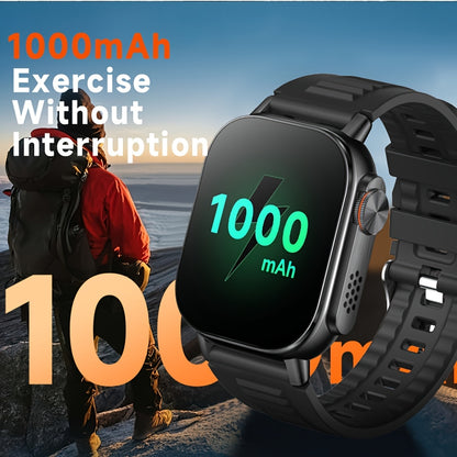 SENBONO Sports Smartwatch with 1000mAh Large Battery, 2.01inch HD Square Display, Wireless 5.4, LED Flashlight, Compass, Diversified Dial, Sleep Monitoring, 100+ Sports Modes, Outdoor Smartwatch, Ideal Gift, Fitness Tracker,