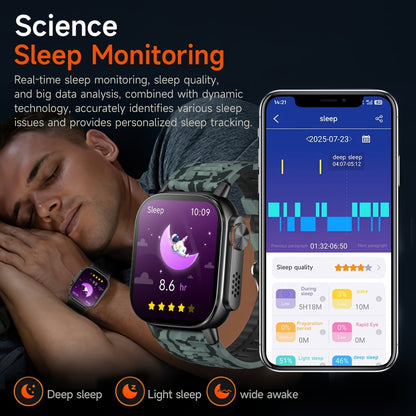 SENBONO Sports Smartwatch with 1000mAh Large Battery, 2.01inch HD Square Display, Wireless 5.4, LED Flashlight, Compass, Diversified Dial, Sleep Monitoring, 100+ Sports Modes, Outdoor Smartwatch, Ideal Gift, Fitness Tracker,