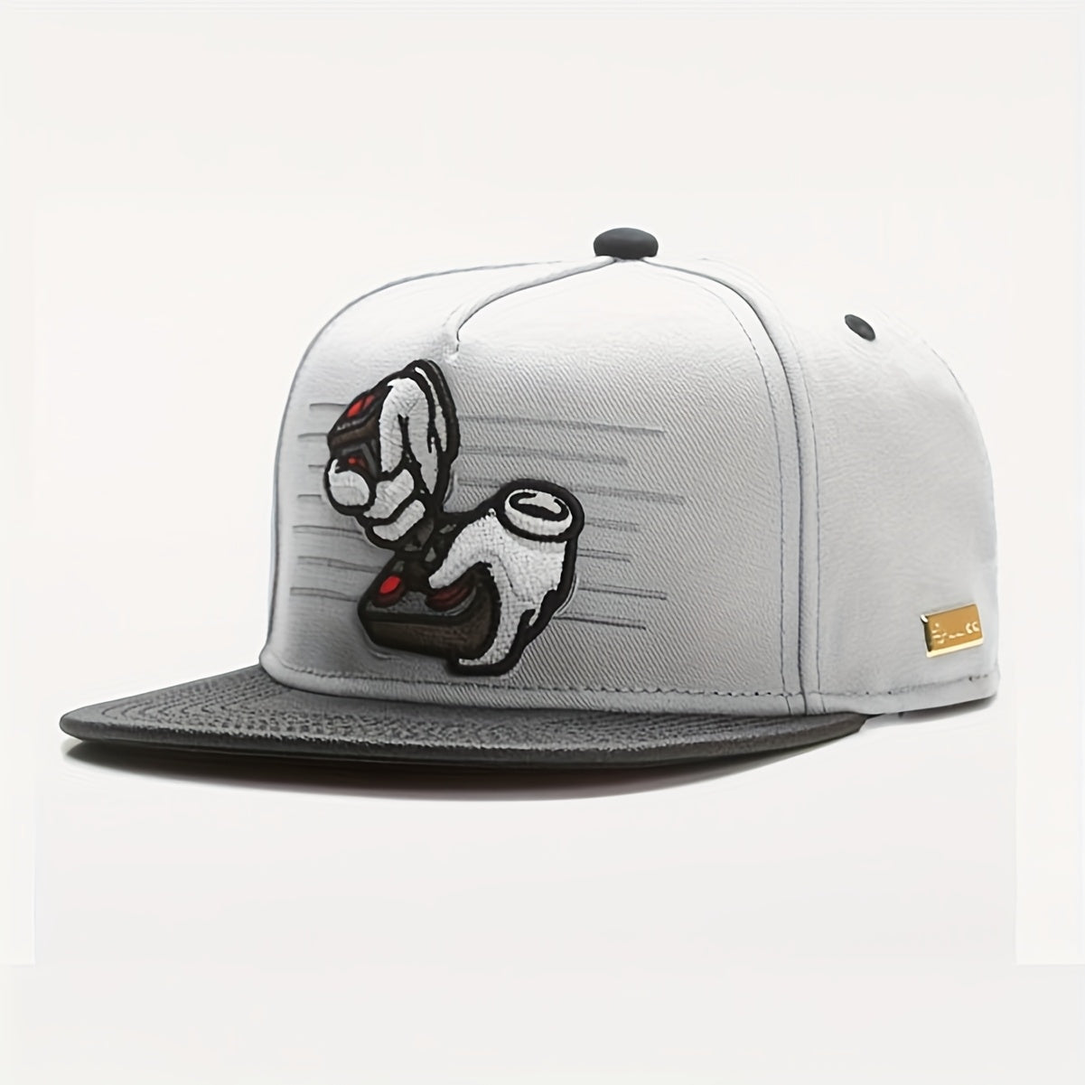 Gray Game Controller eSports Cartoon Adult Flat Brim Cap Sports Climbing Baseball Cap