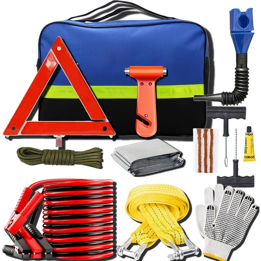 10pcs Car Emergency Rescue Kit - Multi-Functional Tools for Vehicle Maintenance & Safety, Includes Reflective Tape, Screwdrivers, Wrenches & More - Perfect Gift for Car Enthusiasts, Car Emergency Tools | Multifunctional Kit |