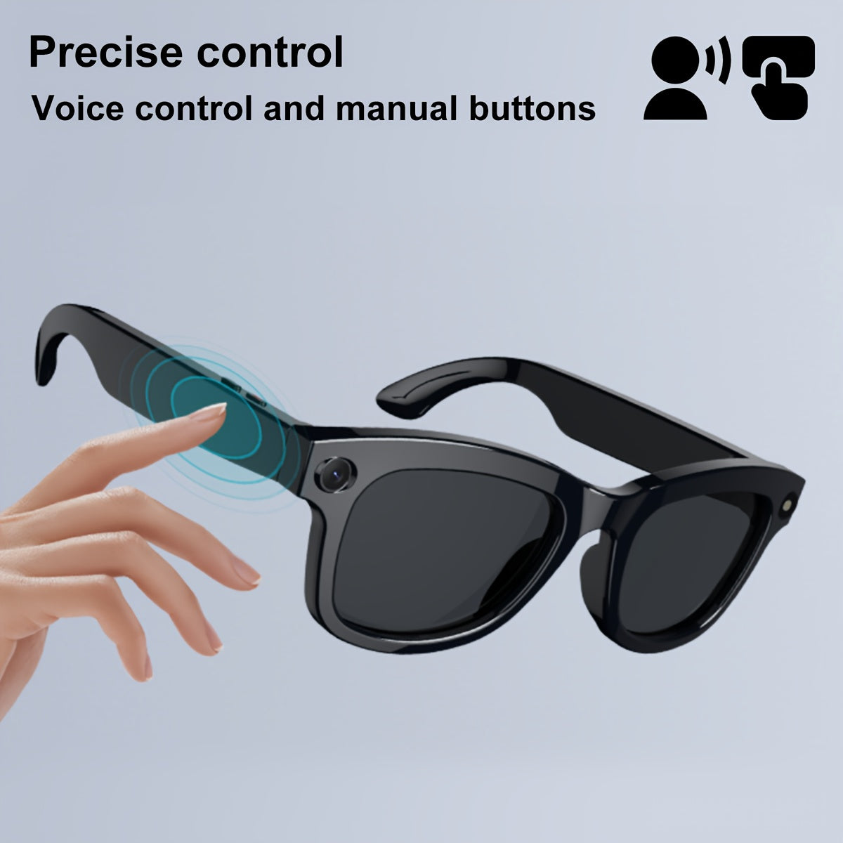 1080P Video Glasses with Real-Time Translation, 160 Languages, High-Definition Audio & 4K Motion Recording, Noise Reduction, Wireless Call, Wireless, Magnetic Charging - USB Rechargeable for TV, Mobile Phones, Laptops, Cyclin