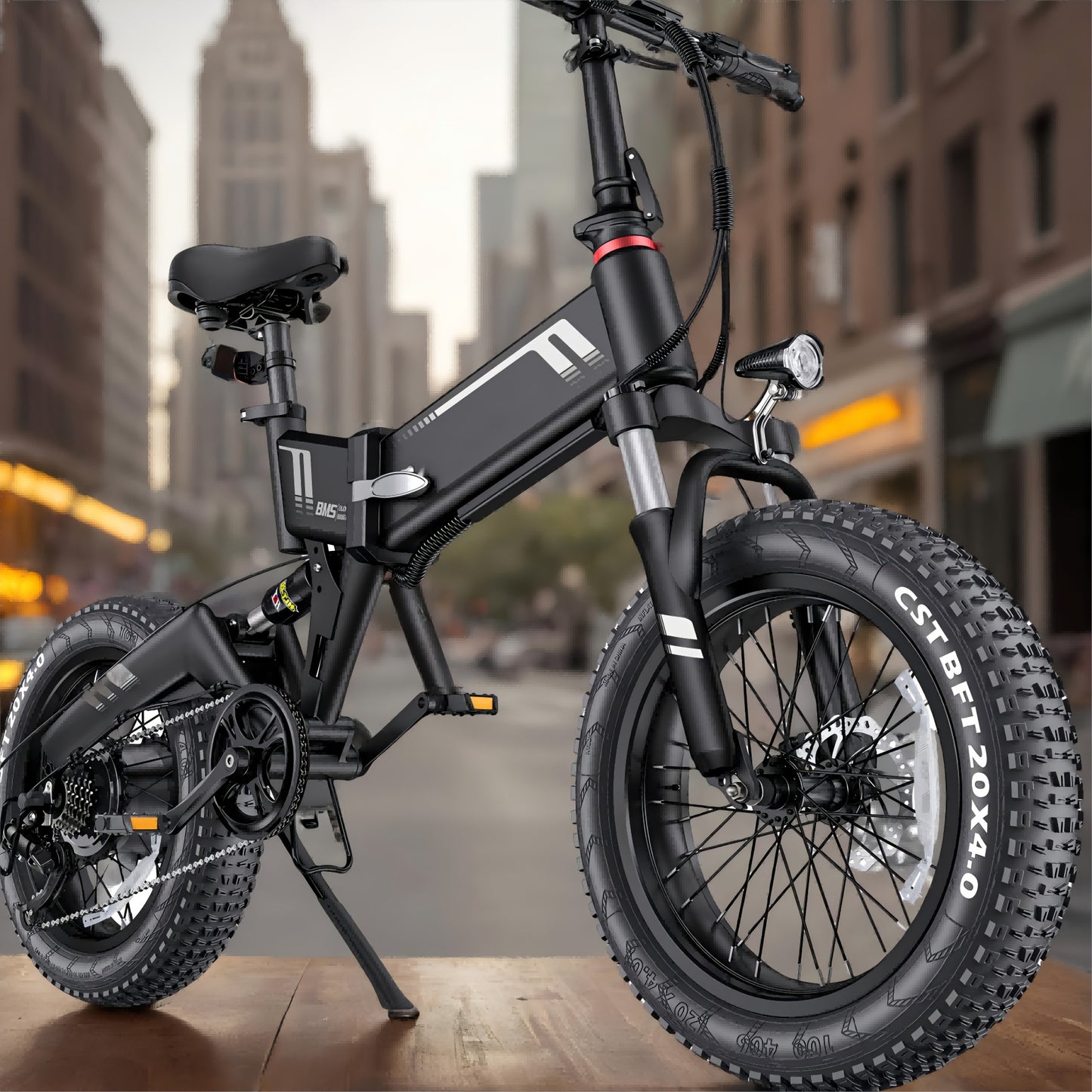Wooken 20''X 4.0 Fat Tire Electric Bike, 749W Peak Strong Power Electric Bicycle With 48V 10Ah Battery, Professional 7 Speed EBike, Updated LCD Display Electric Dirt Bike, Shock Absorber, Ebike For Mountain Beach Snow