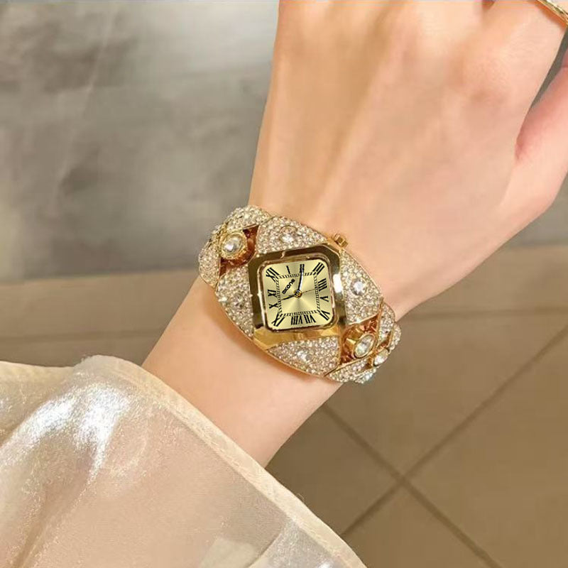 Women'S Elegant Watch - Roman Numeral Dial, Stainless Steel Band, Mechanical Movement, Non, Ideal for Business, Couples, Back-to-School, Christmas Gift, Without Battery