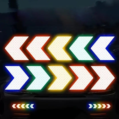 48pcs Set of Waterproof Reflective Arrow Stickers for Cars, RVs, Motorcycles, and Bicycles - Universal Nighttime Warning Decals, Car Decals, Christmas Gift, Car Decal Red Green, Car Accessorie, Reflective Sticker, Car Sticker