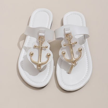 Women's Trendy Slide Sandals, Casual Clip Toe Flat Summer Shoes, Lightweight Slide Sandals