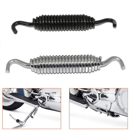 Premium Chrome/Black Stainless Steel Kickstand Spring for Harley-Davidson Touring & Softail 2007-2018 - Durable Jiffy Stand Hooks - For Harley-Davidson Motorcycle Owners - Enhance Stability & Convenience - Great Gift for Moto