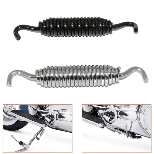 Premium Chrome/Black Stainless Steel Kickstand Spring for Harley-Davidson Touring & Softail 2007-2018 - Durable Jiffy Stand Hooks - For Harley-Davidson Motorcycle Owners - Enhance Stability & Convenience - Great Gift for Moto