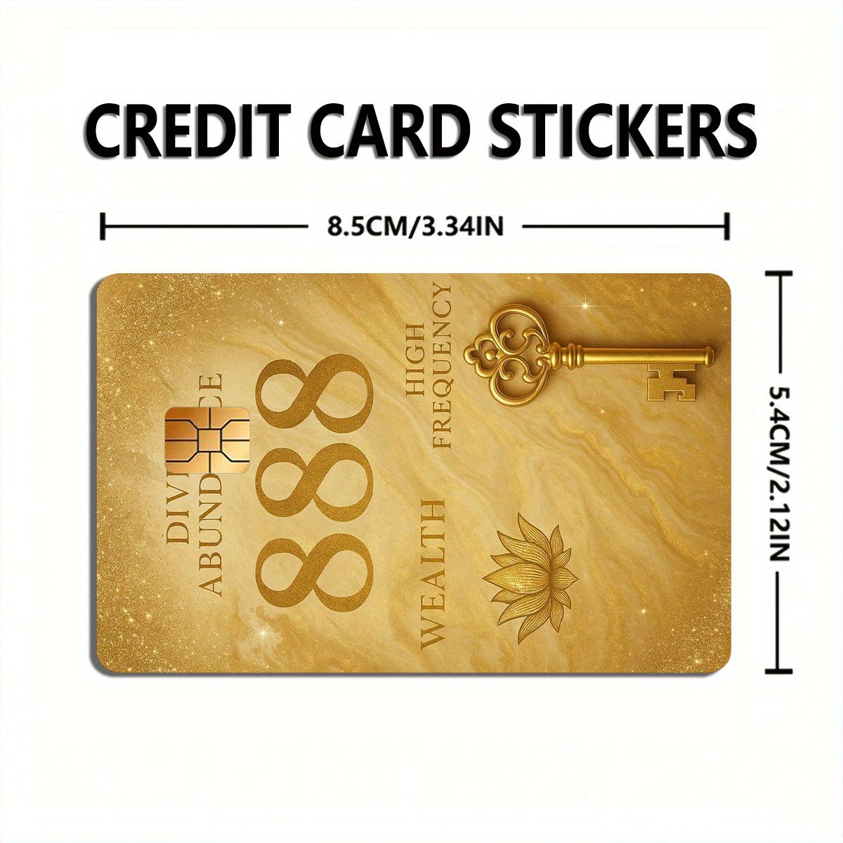 Golden 888 Pattern Sticker Set, Durable Privacy Stickers, Available in 1/2/4pcs Sets, Made of PVC Material, Suitable for Credit Cards, Transit Cards, Debit Cards, And More, Protects Bank Cards, Scratch-Resistant, Removable Se
