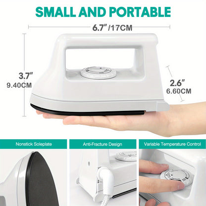 Compact Craft Iron with Charging Station - 400W, Great for T-Shirts, Footwear, Handbags & Vinyl Crafts - Excellent for Travel & Home Applications