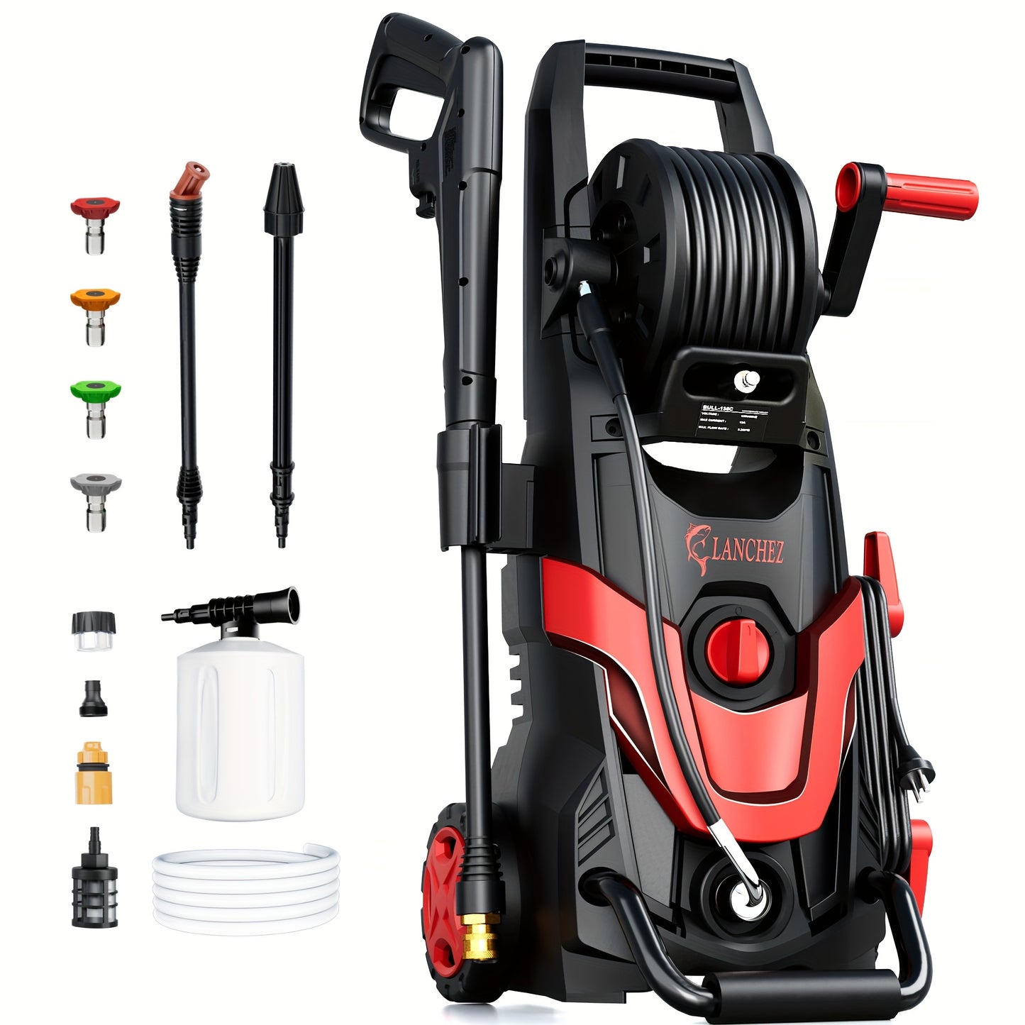 4800PSI High Pressure Washer, Electric Power Washer W/ 16.91oz Foam Cannon, 6 Quick Connect Nozzles, 35ft Hose & Water Filter for Car Wash, Home, Driveway, Patio, Fence Cleaning, Electric High Pressure Washer, Portable Pressu