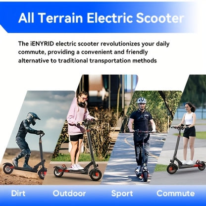 Aoniu M4 Electric Scooter for Adults with Seat Fast 25-30 Speed Off Road Heavy Duty 300 Lbs 10 Inch Foldable E Scooter Mobility Folding Bike for Men 30 to 40 Miles Long Range E Scooters