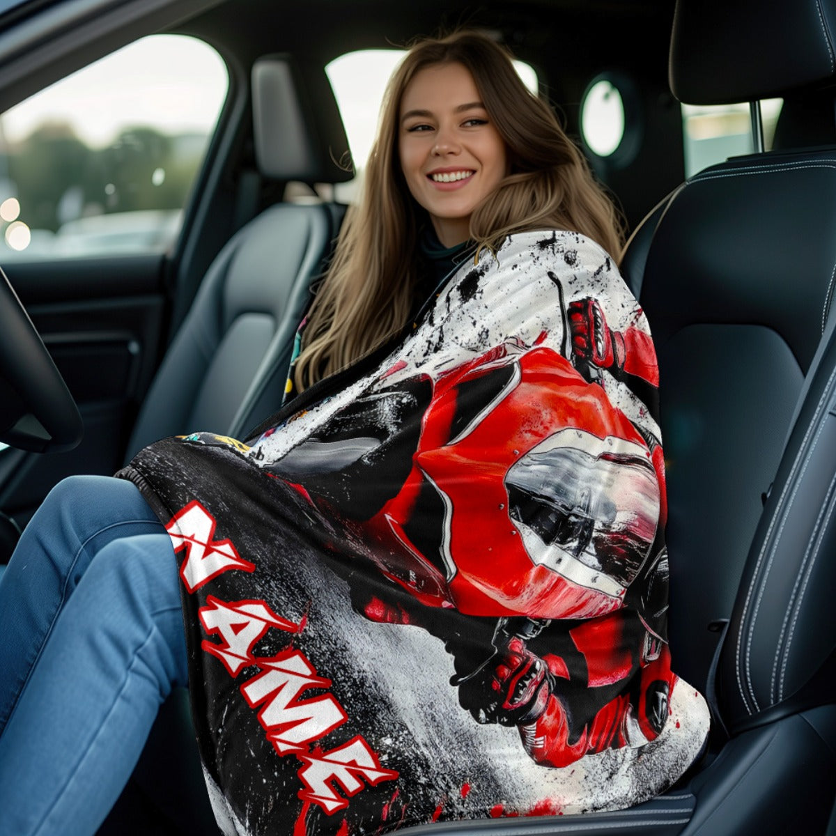 Custom Name Cool Red Motorcycle Blanket-Lightweight Home Furnishings Bedding Blanket Suitable for Sofas Beds Travel Camping Living Rooms Offices Sofas Chairs and Beds-Soft and Warm Fabric Digital Printed Blanket