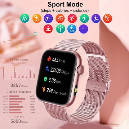 COIUSOR New Fashionable Sports Smartwatch, 1.85-inch HD Screen, Built-in LED Flashlight, Supports Wireless Calling, Real-Time Reminders for Calls, SMS and E-mails, Multi-Language System Support, Compatible with iOS and Androi