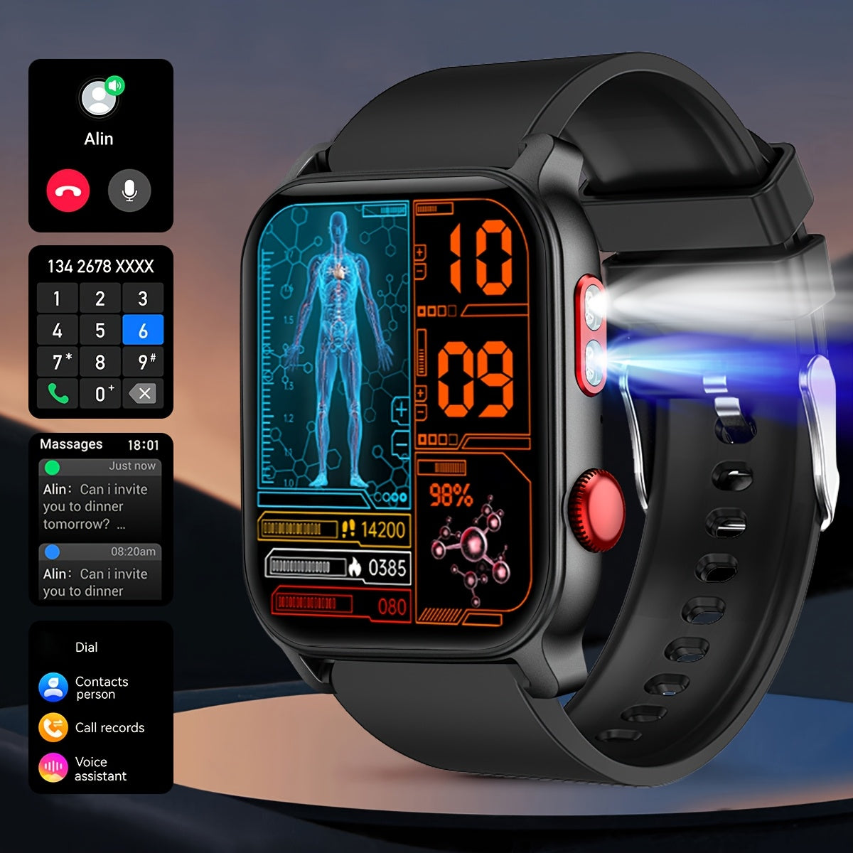 Professional, Hand Washing, Swimming, Rainy Day Travel, 5.0 Wireless Calling, Answer and Make Calls Anytime, Anywhere. 300mAh Long Battery Life, Supports Multiple Languages, Tracks Fitness Data with Precision in Various Modes