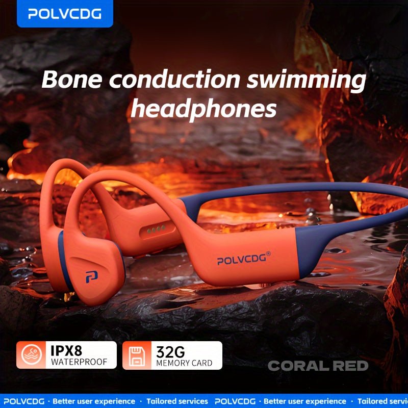 POLVCDG Audio new upgrade sound sense 2.0 X16 wireless bone conduction headset, professional sweat and, clear talk with microphone, magnetic charging port long life, large memory wireless/MP3 dual-mode one-click switch, suita