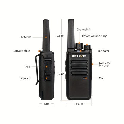 2/4/6/10/20pcs Walkie Talkie, Retevis Walkie Talkies Rechargeable,Portable FRS Two-Way Radios for Adults,Heavy Duty 2 Way Radios Long Range,USB Charging Base,License Free Walkie Talkie for Road Trip Gifts Camping