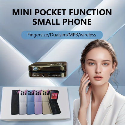 Innovative Mini Pocket Phone | Lightweight, Dual-Sim, Long Standby Time, 2G Network, Multi-Language Support, Foldable Design, Basic Communication Features, Android Os, Battery, Usb Type-C Charging
