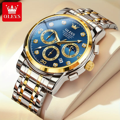 OLEVS Stainless Steel Luminous Business Quartz Watches For Men Luxury Top Brand Fashion Original Men'S Wrist Watches Classic New Trend High Quality Best Selling Men'S Watches