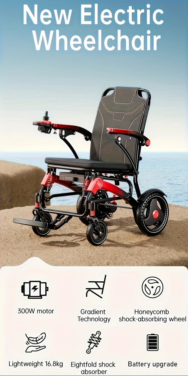 Electric Wheelchair For Seniors, 500W High Power, 30+ Miles Long Range, Foldable, EABS Braking