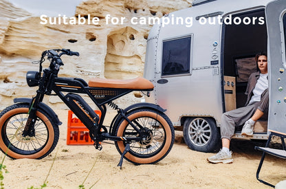 ECLIO F02 Electric Bike for Adults, 20"×4" Tire Ebike, Electric Bicycle with 48V 13Ah Removable Battery, 749W Brushless Motor, 20MPH EBike, 80-Mile Range for All Terrain, Dual Suspension and Hydraulic Brakes