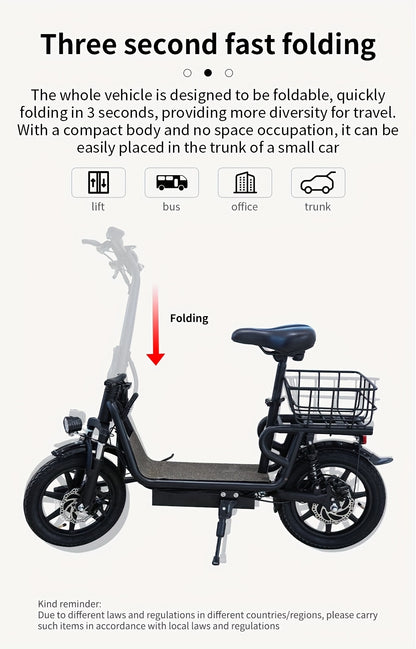 Folding Electric Scooter - 350W Motor, Portable Electric Scooter for Urban Use, 6AH/7.5AH Lithium Batteries, 25km Range & 25km/h Top Speed, 12"/14" Inflatable Tires, Front/Rear Disc Brakes+ Rear E-Brake, 264.55LB Max Load, Su
