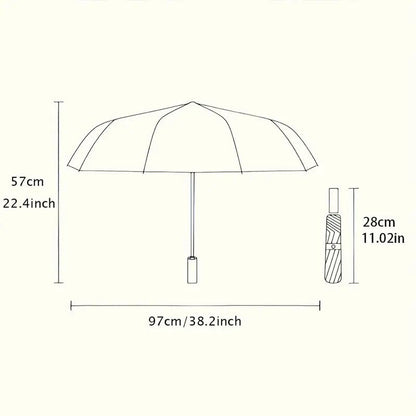 Automatic Open/Close Umbrella with 8-Rib Strong Canopy - Automatic Folding/Unfolding Compact Travel Umbrella, Automatic Self-Opening/Closing, Portable  Umbrella for Women & Men, Wind-Resistant for commuting, Outdoor, Gifts (A