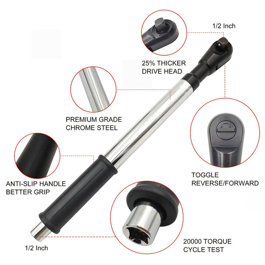 1pc 16.92in Universal 1/2-Inch Offset Extension Wrench, Multi-Functional Extension Bar for Easy Carrying and Enhanced Lever Action – Designed for Tight Spaces in Automotive, Plumbing, or Furniture Assembly Work with High-Qu