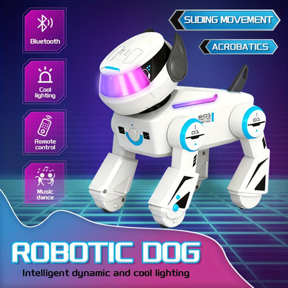 2.4Ghz RC Robot Dog with 2D/3D Acrobatics, Music & Dance, Intelligent Programming, USB Rechargeable Battery, Remote Control, for Boys & Girls, Ages 6 & Up