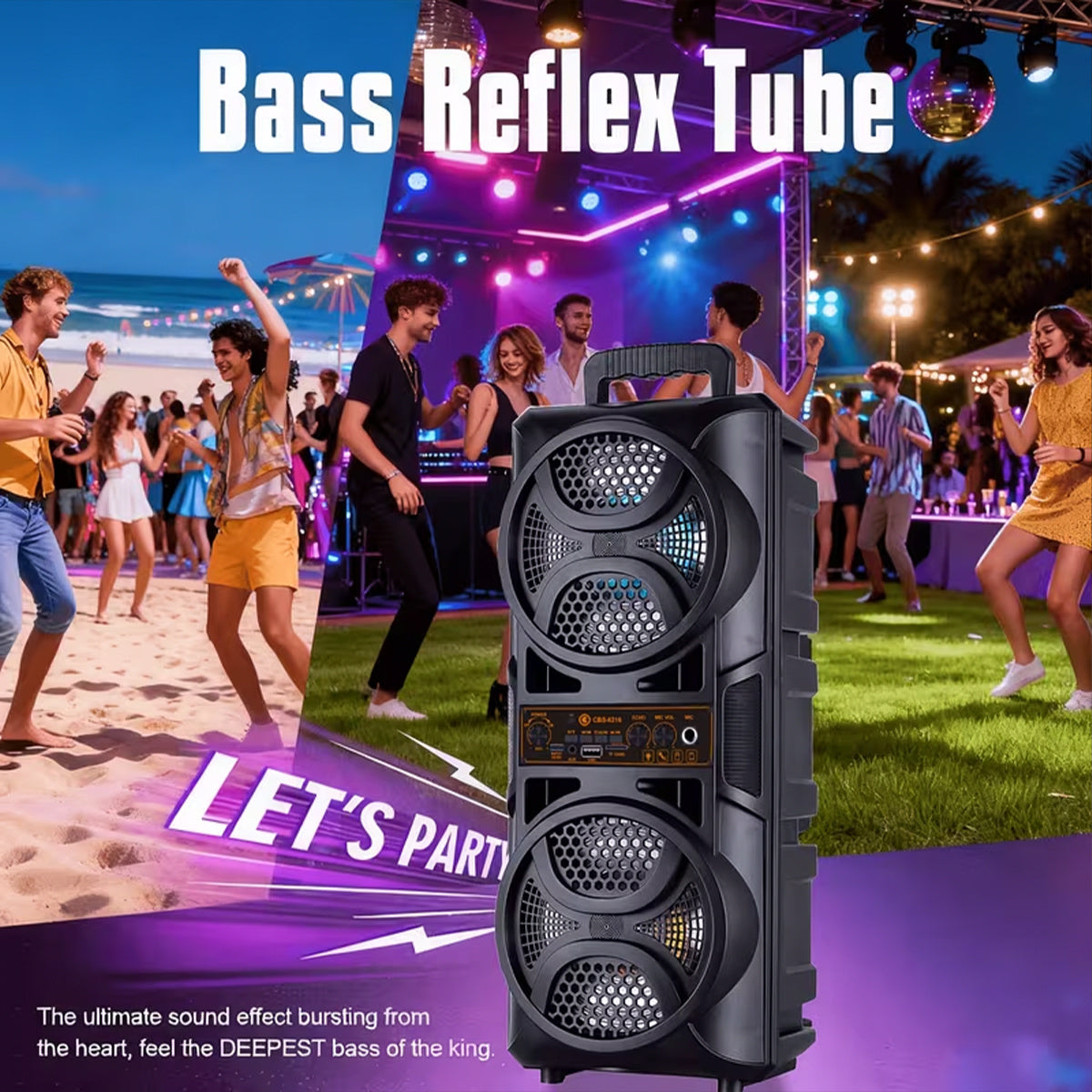 Wireless Speaker, Bluetooth, Dual Pairing, 2400mAh Battery, Subwoofer and Stereo, USB-C Charging, Suitable for Smartphones/tablets, Home/office/party Use, Wireless Ribbon Speaker, Home Audio, Stylish Audio, Premium Finish, Id