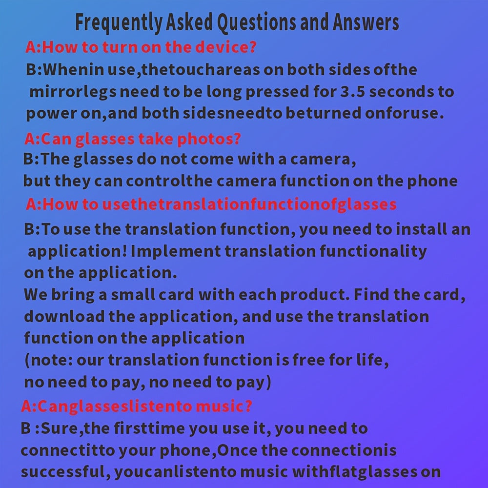 SENBONO 2026 New Smart Audio Glasses Fashion Sunglasses AI Translator 100+ Languages BT Answer Calling Music Play for Women Men