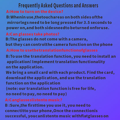 SENBONO 2026 New Smart Audio Glasses Fashion Sunglasses AI Translator 100+ Languages BT Answer Calling Music Play for Women Men