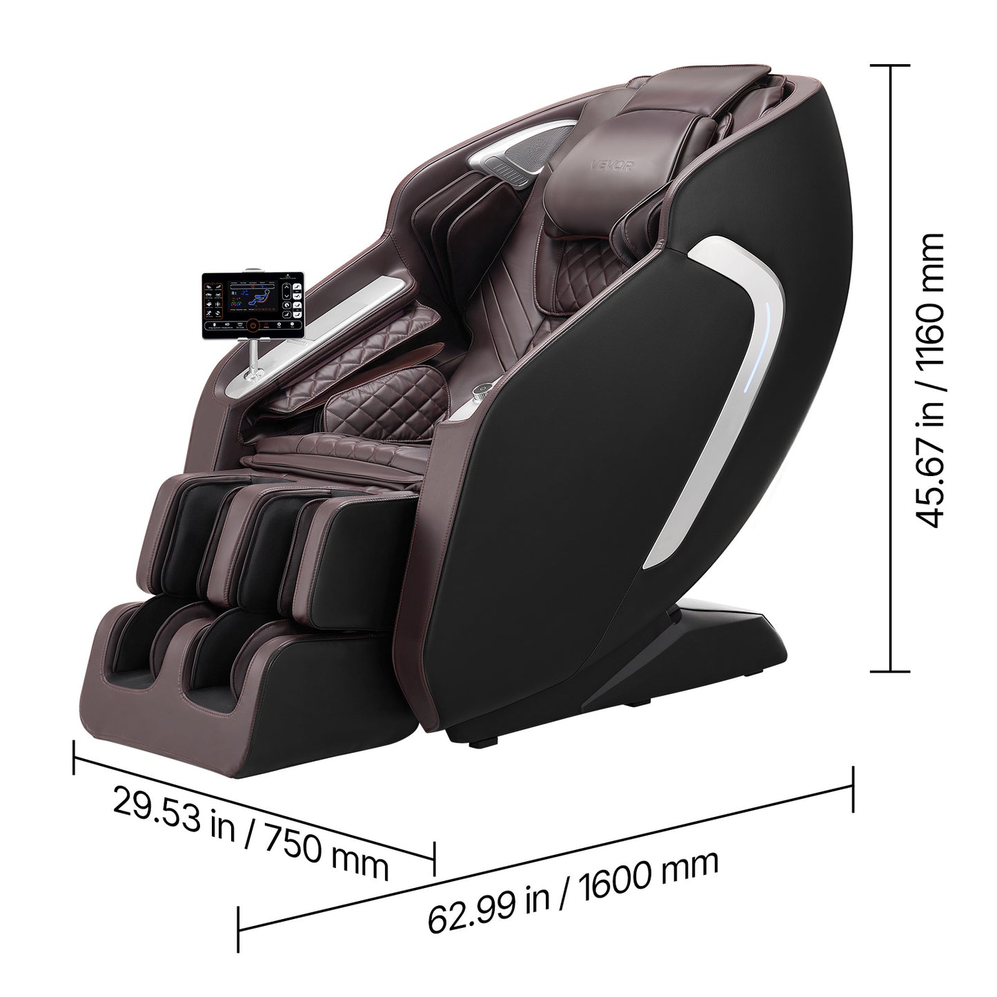 VEVOR Massage Chair, 4D Full Body Zero Gravity Recliner with SL Track, Yoga Stretch, AI Voice Control, Heat, Foot Roller, Retractable Pedal, 36 Airbags, LCD, Armrest Controls, Rolling Base