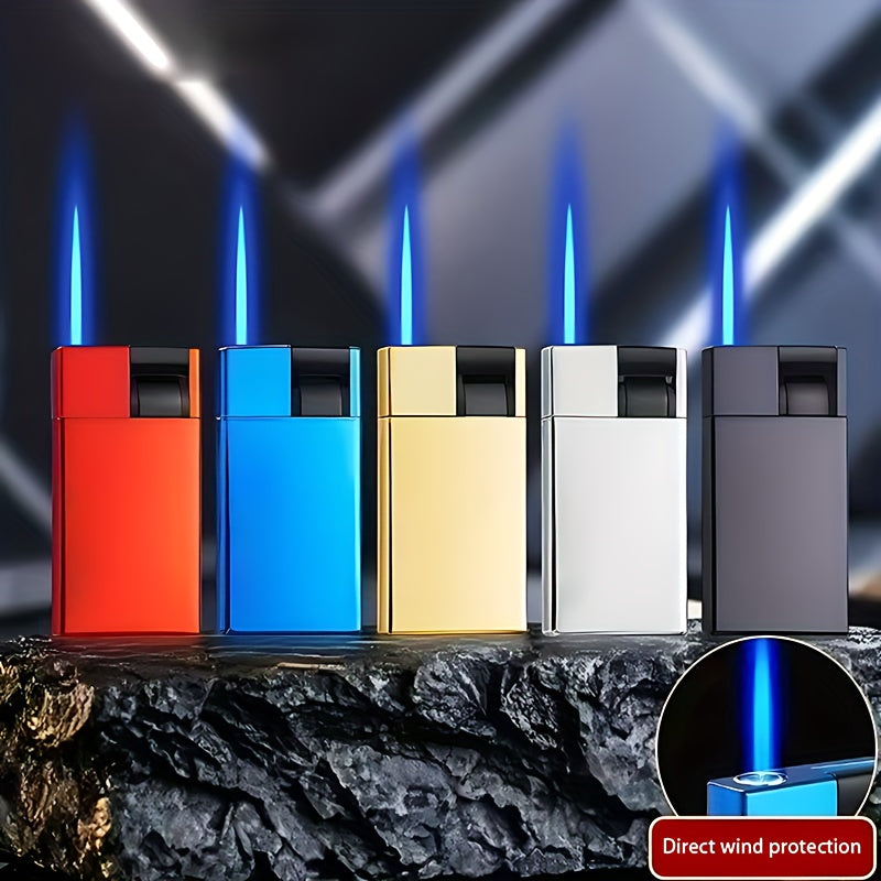 1pc/5pcs Set of Lighters, Butane Lighters, Windproof Lighters, Straight Blue Flame Lighters, Portable Lightweight Lighters, Refillable, Suitable for Outdoor Camping, Barbecue, Hiking, Precise Ignition, Household/Wedding/Party