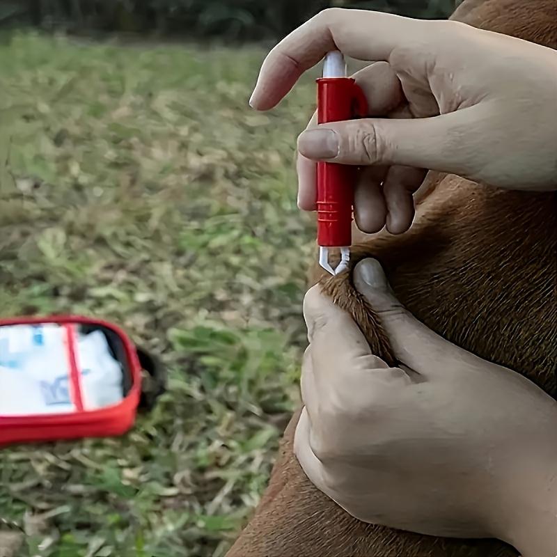 101pcs Pet First Aid Kit for Cats & Dogs - Portable Essentials with Scissors, Tweezers, Gauze Pads, Thermometer, Eye & Ear Cleaner, Care, CPR Guide, Poisonous Plants List, Emergency Numbers - Red Case for On-the-Go Pet Owners
