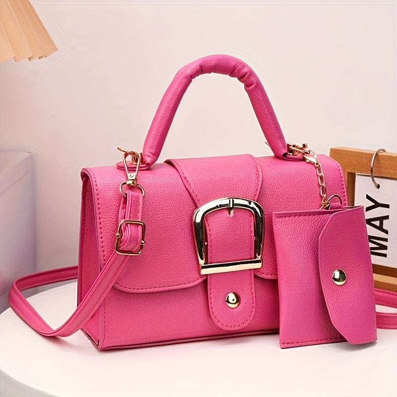 [Square Crossbody Bag] Women'S Small Square Crossbody Bag - Lightweight Synthetic Purse with Snap Closure, Compact Everyday & Formal Bag in Orange, Pink, Blue, Yellow, White, Black - Minimalist Chic Handbag for Women, Crossbo