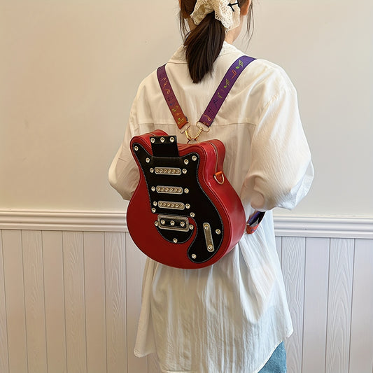 Original Personalized Design Guitar Large Capacity Trendy Versatile Fashion Shoulder Crossbody Backpack